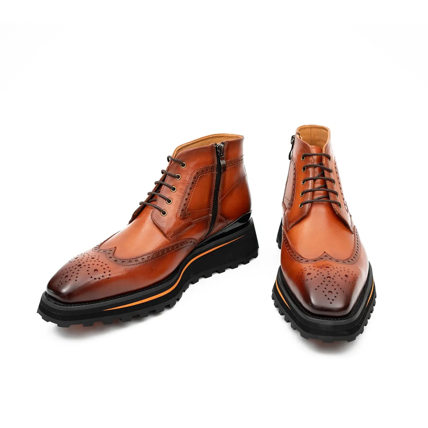 Zipper Brogue Martin Boots 2890 Brown - Lolomo!