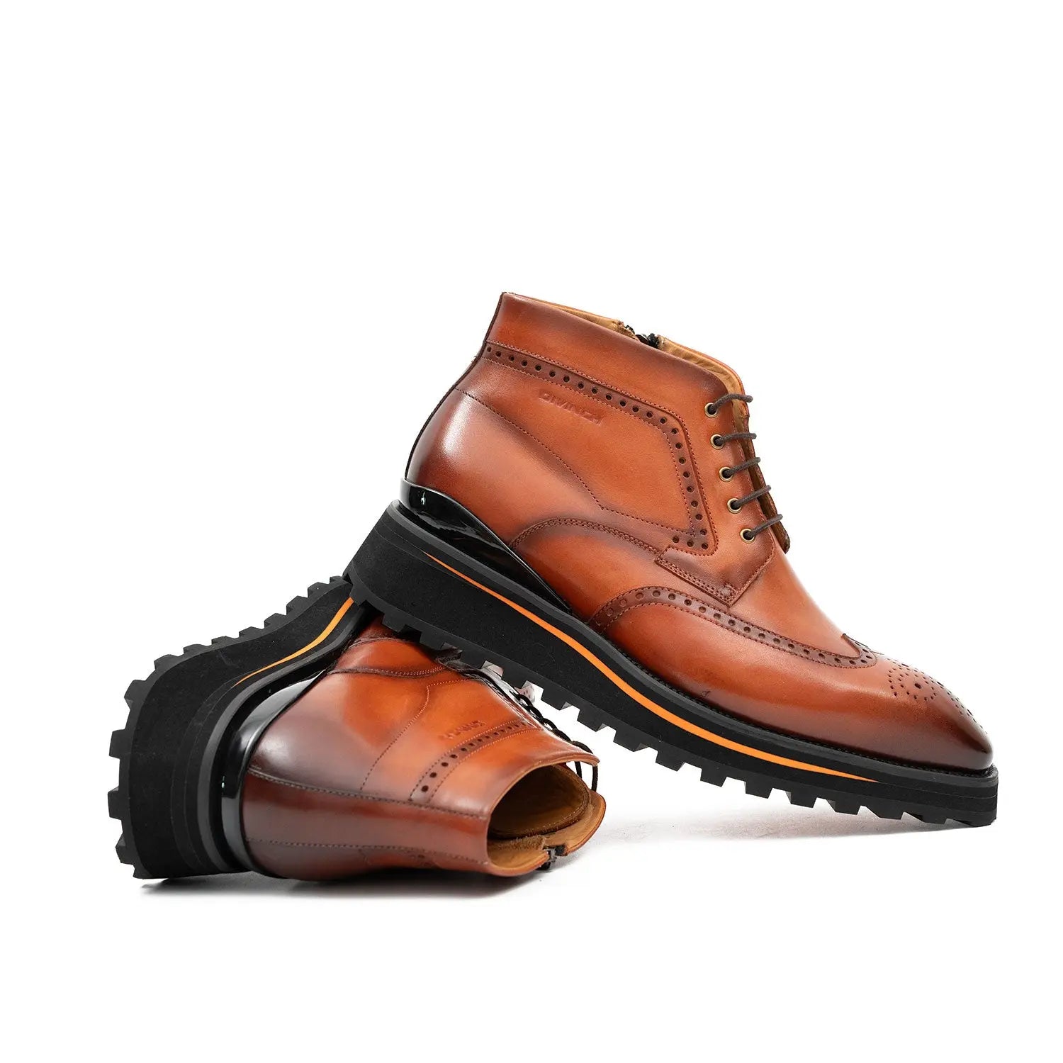 Zipper Brogue Martin Boots 2890 Brown - Lolomo!