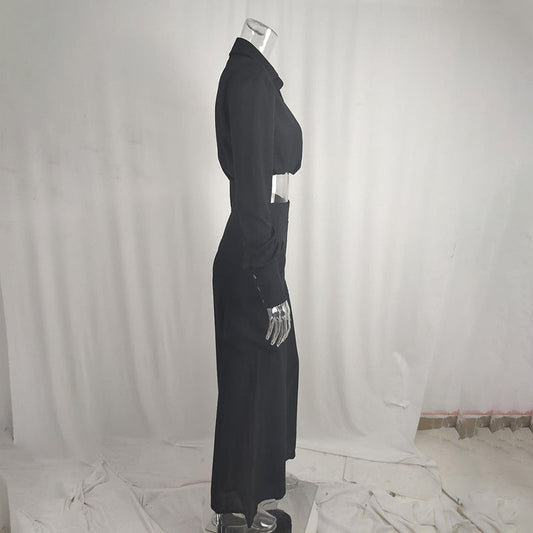 Women's Plus Size Wide Leg Elegant Pant Set