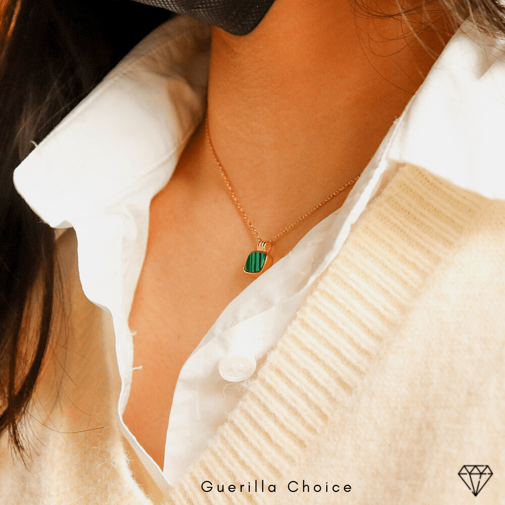 BAYLIE MALACHITE NECKLACE - Lolomo!