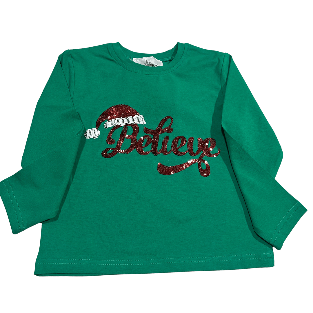 Believe Long Sleeve Sequin Adult Shirt - Lolomo!