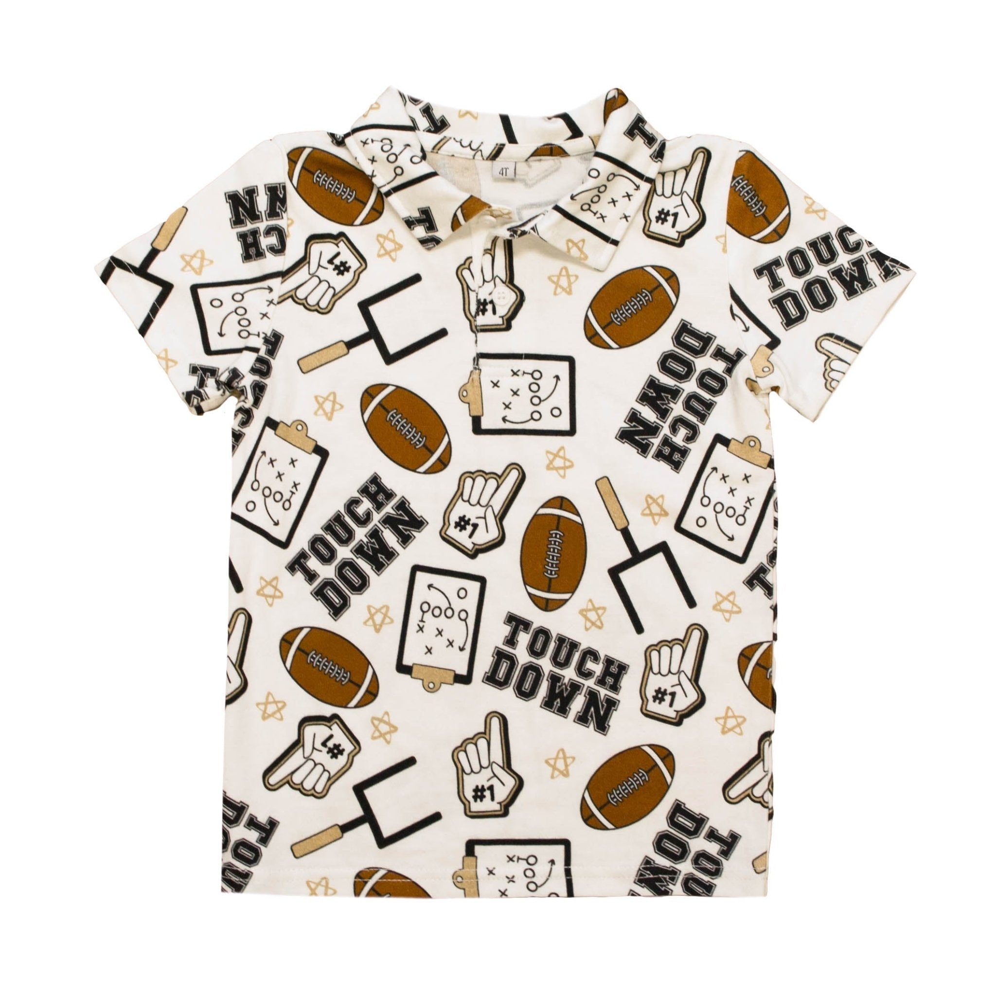 Black And Gold Touchdown Kid Polo - Lolomo!