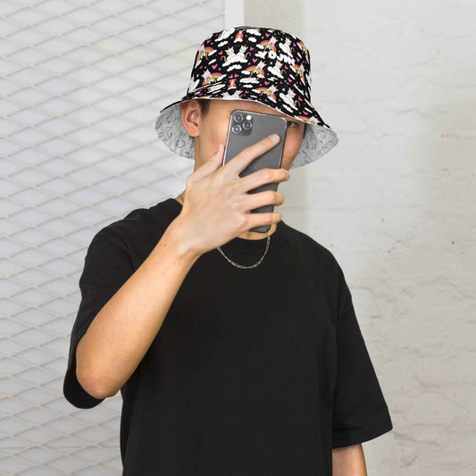 Black and White Reversible Bucket Hat