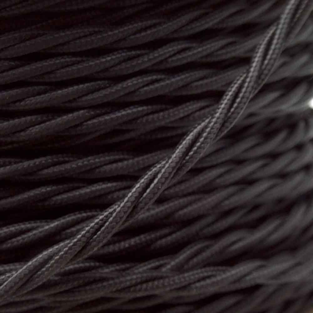 1M/5M/10M Black 2 Core Twisted Electric Fabric Cable~1769