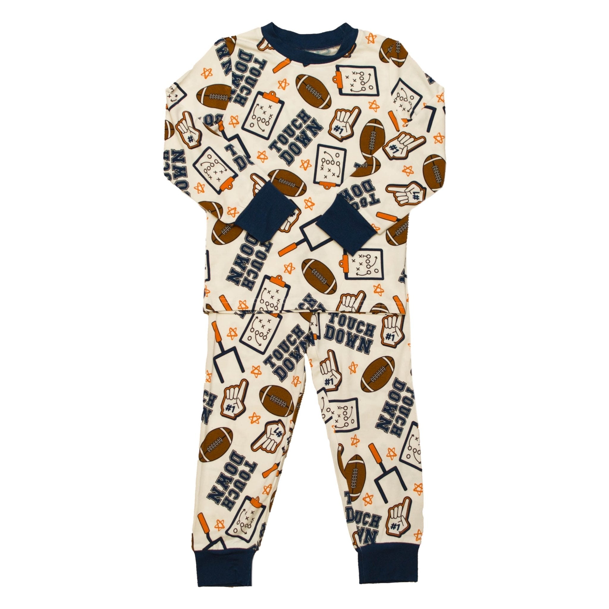 Blue And Orange Touchdown Bamboo Pajamas - Lolomo!