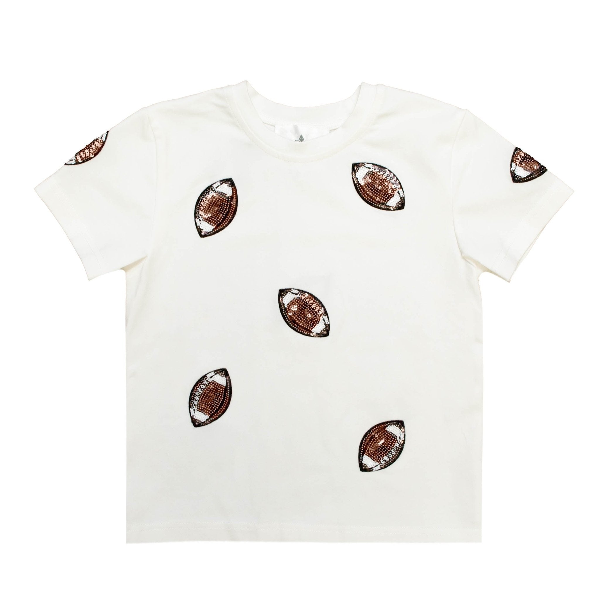 Brown Football Sequin Kid Shirt - Lolomo!