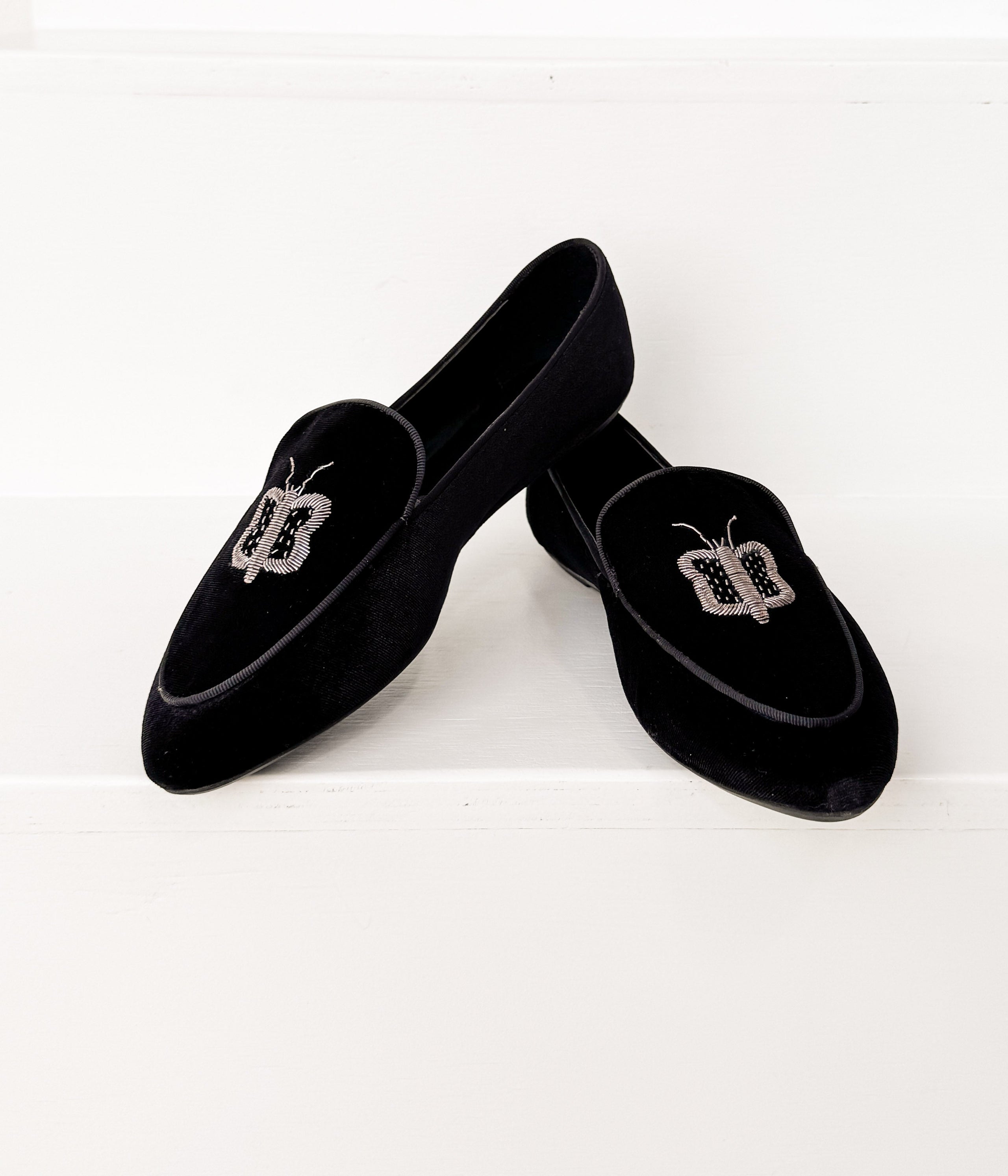 Ballerines papillon en velours noir