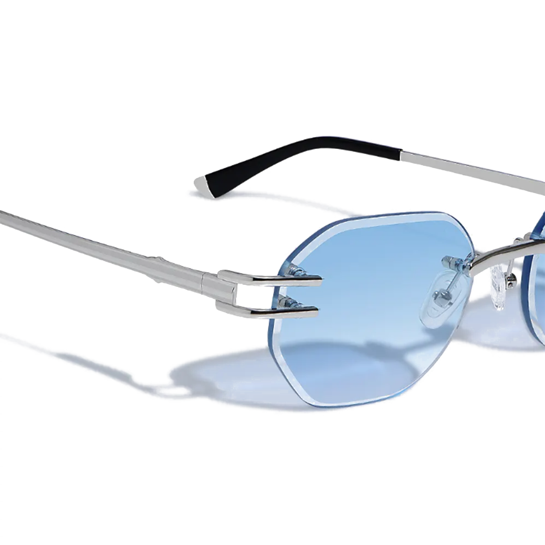 Carter Bleu Metal Frameless Sunglasses - Lolomo!