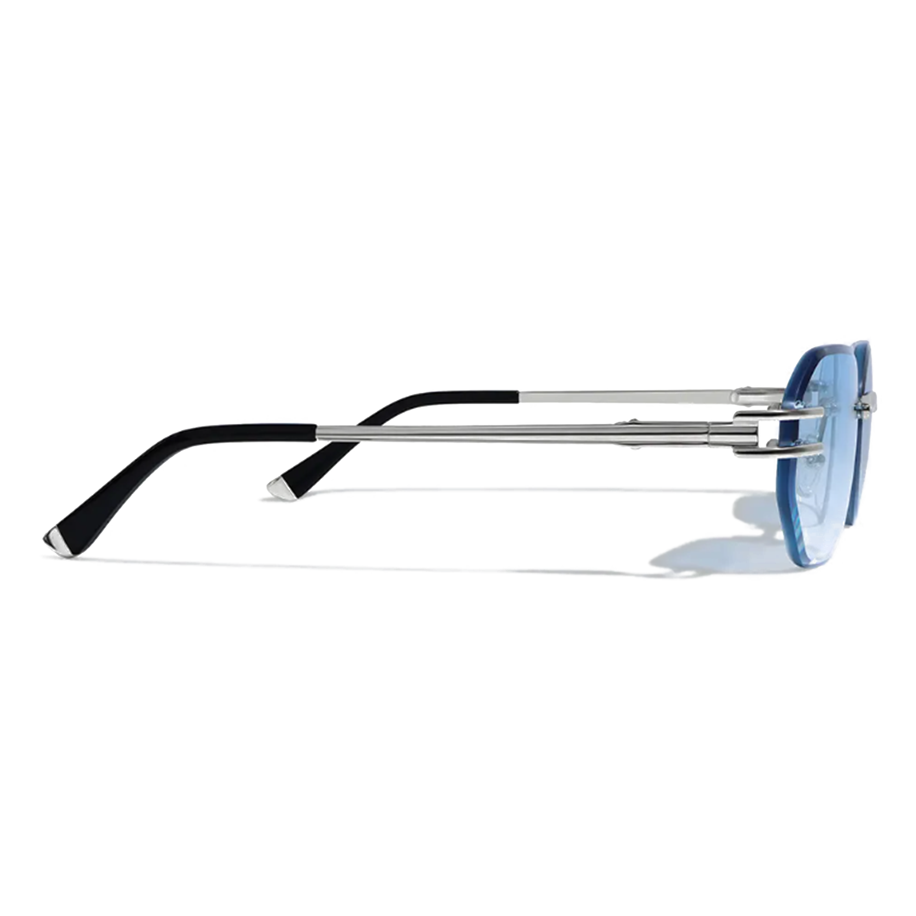 Carter Bleu Metal Frameless Sunglasses - Lolomo!