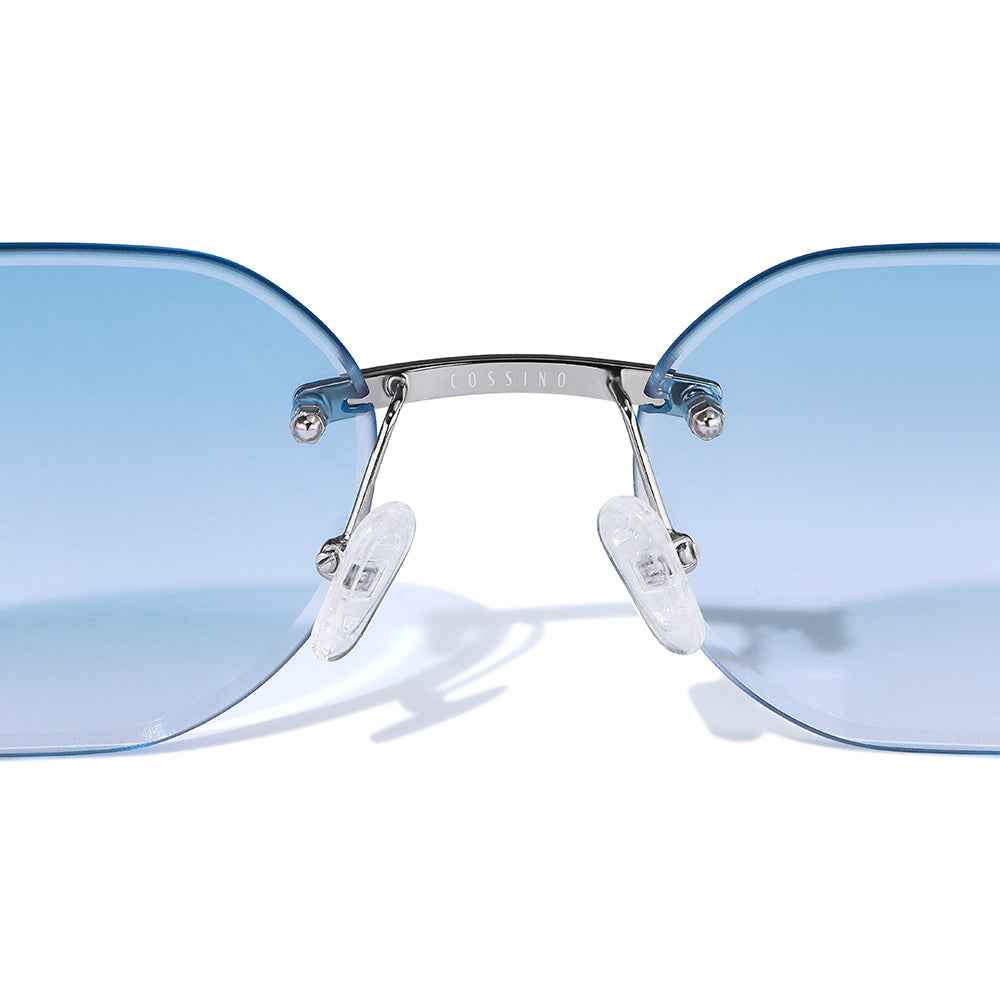 Carter Bleu Metal Frameless Sunglasses