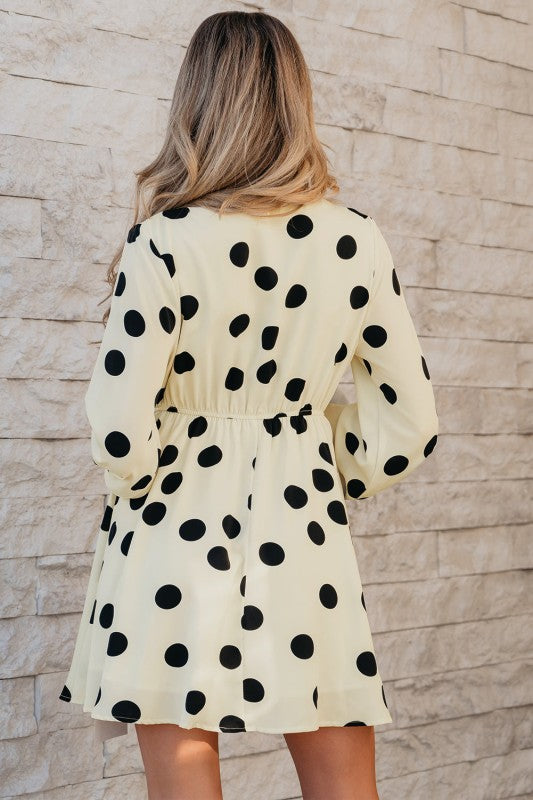 Kataleya Polka Dot Puff Sleeve Mini Dress