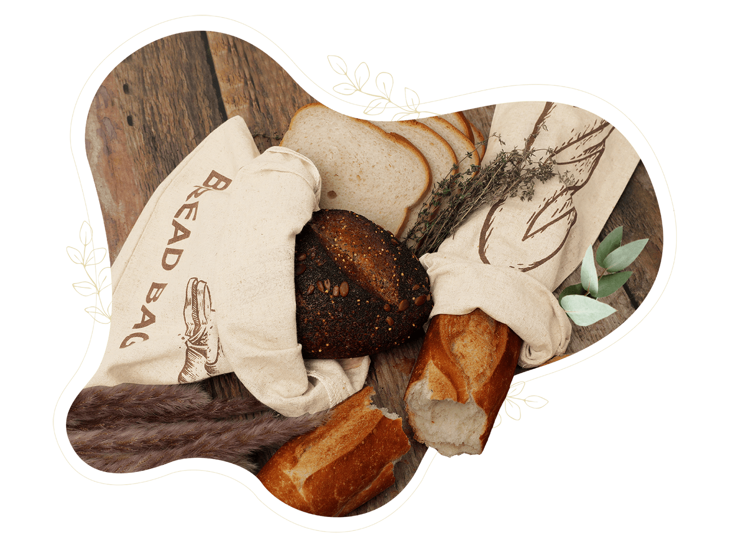 Bolsas de pan de lino