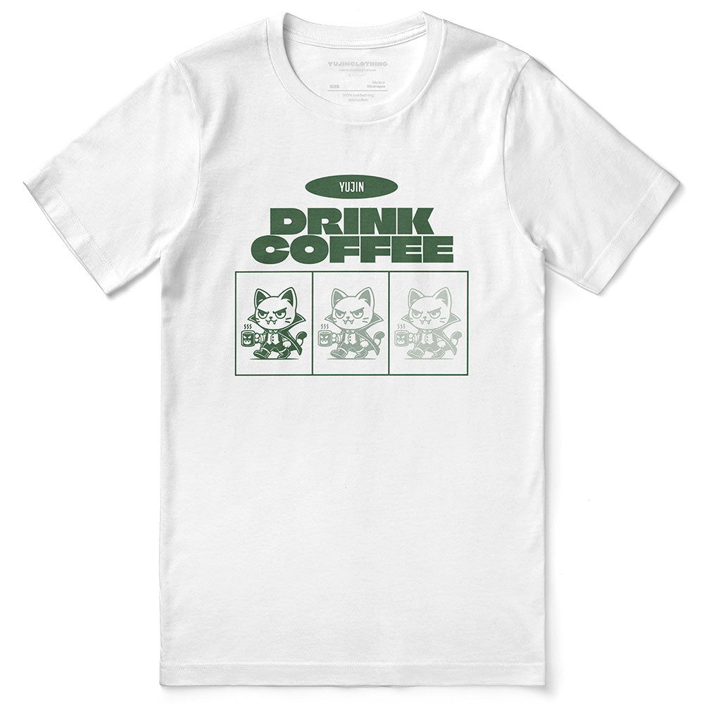 Drink Coffee Cat T-Shirt - Lolomo!