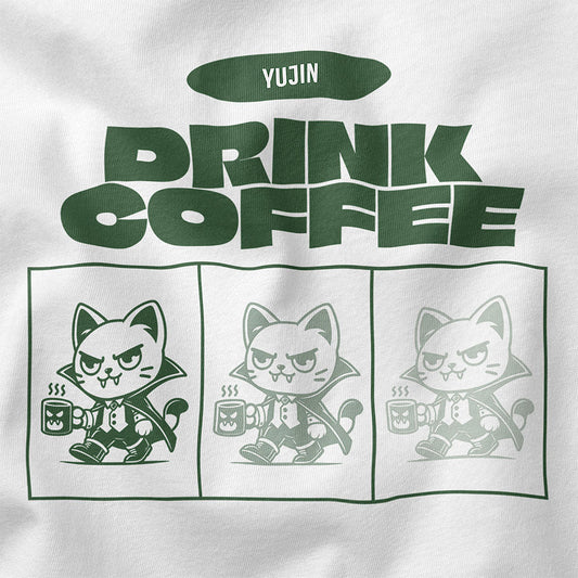 Drink Coffee Cat T-Shirt - Lolomo!