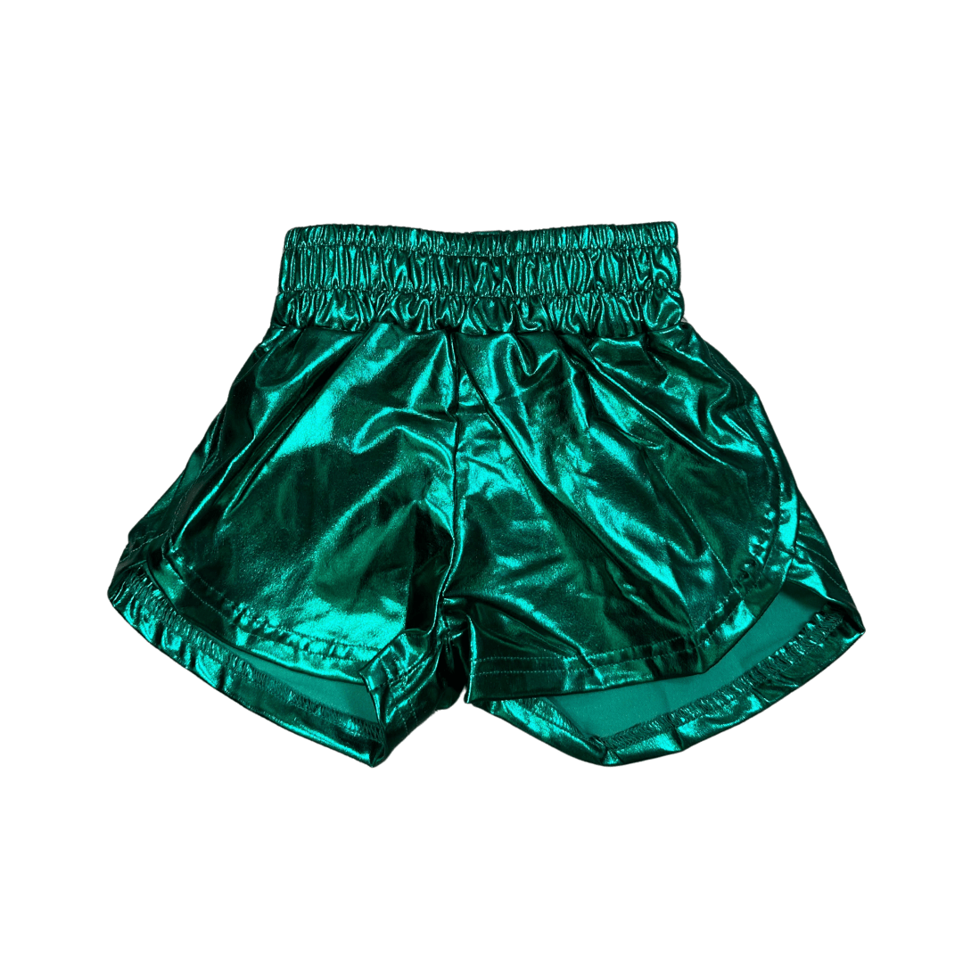 Emerald Green Metallic Adult Shorts - Lolomo!