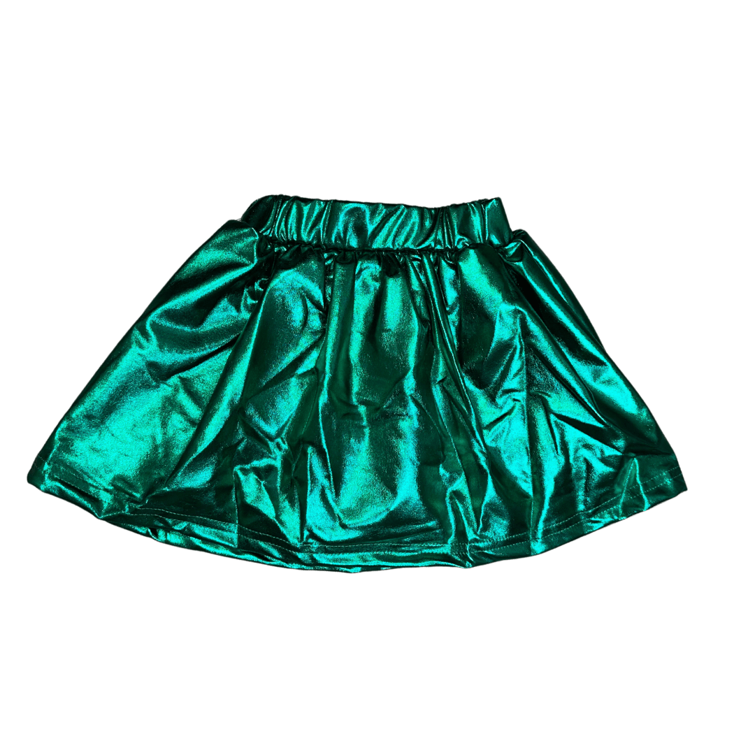 Emerald Green Metallic Kid Skort - Lolomo!