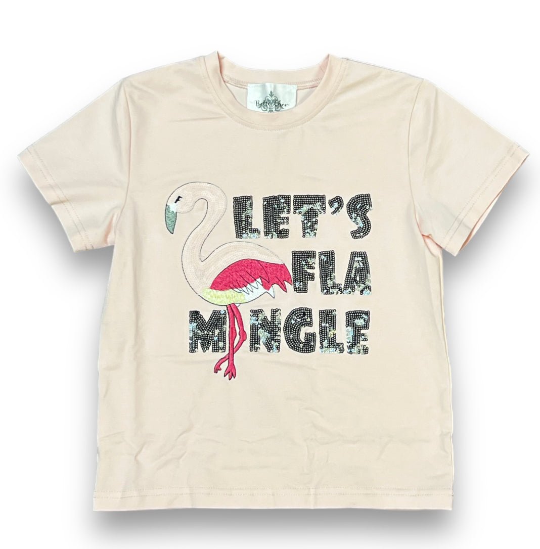 Flamingo Sequin Adult Shirt - Lolomo!