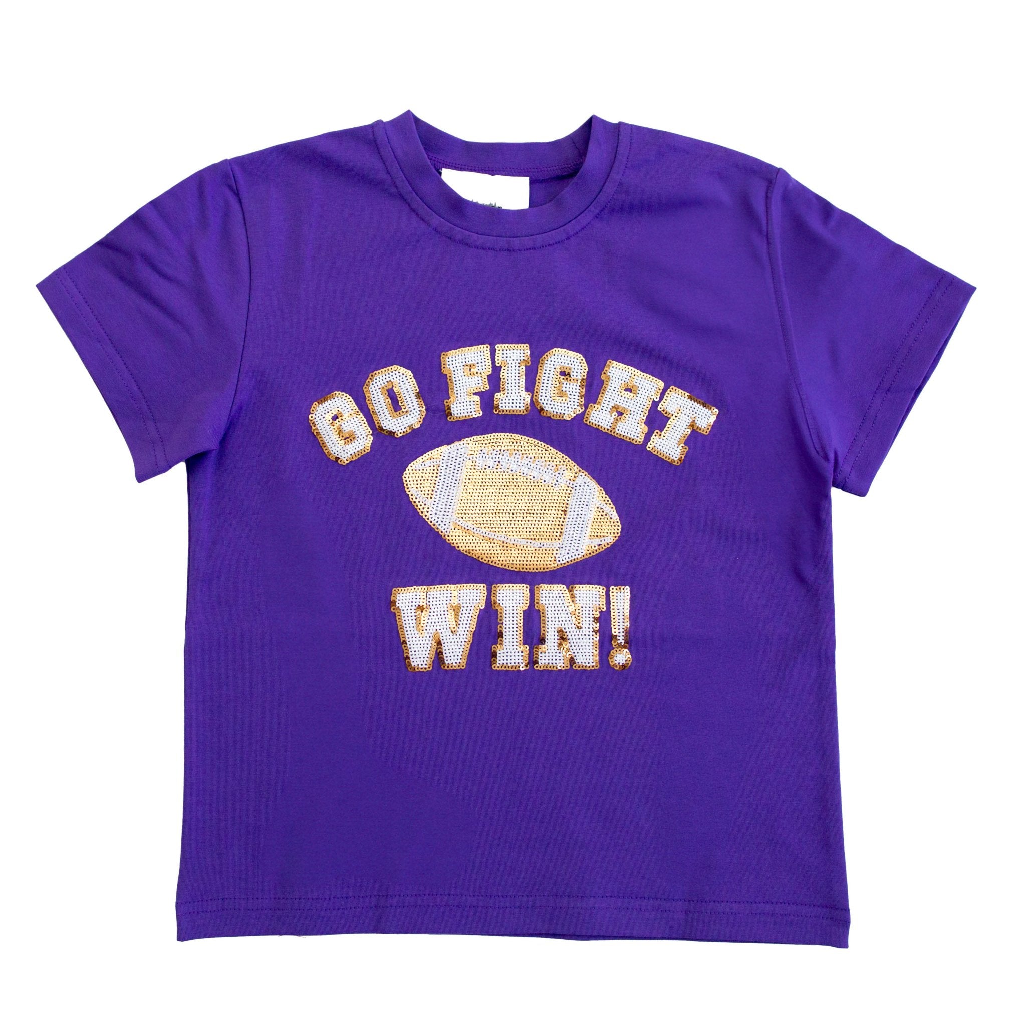 Go, Fight, Win Purple And Yellow Kid Shirt - Lolomo!
