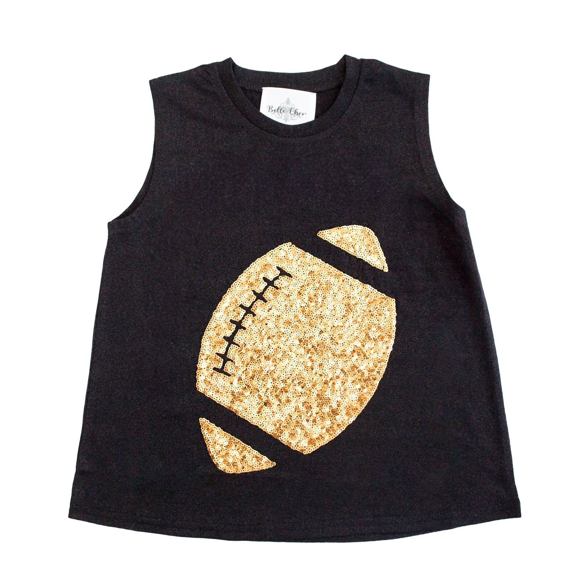 Gold Football Black Glitter Kid Tank - Lolomo!