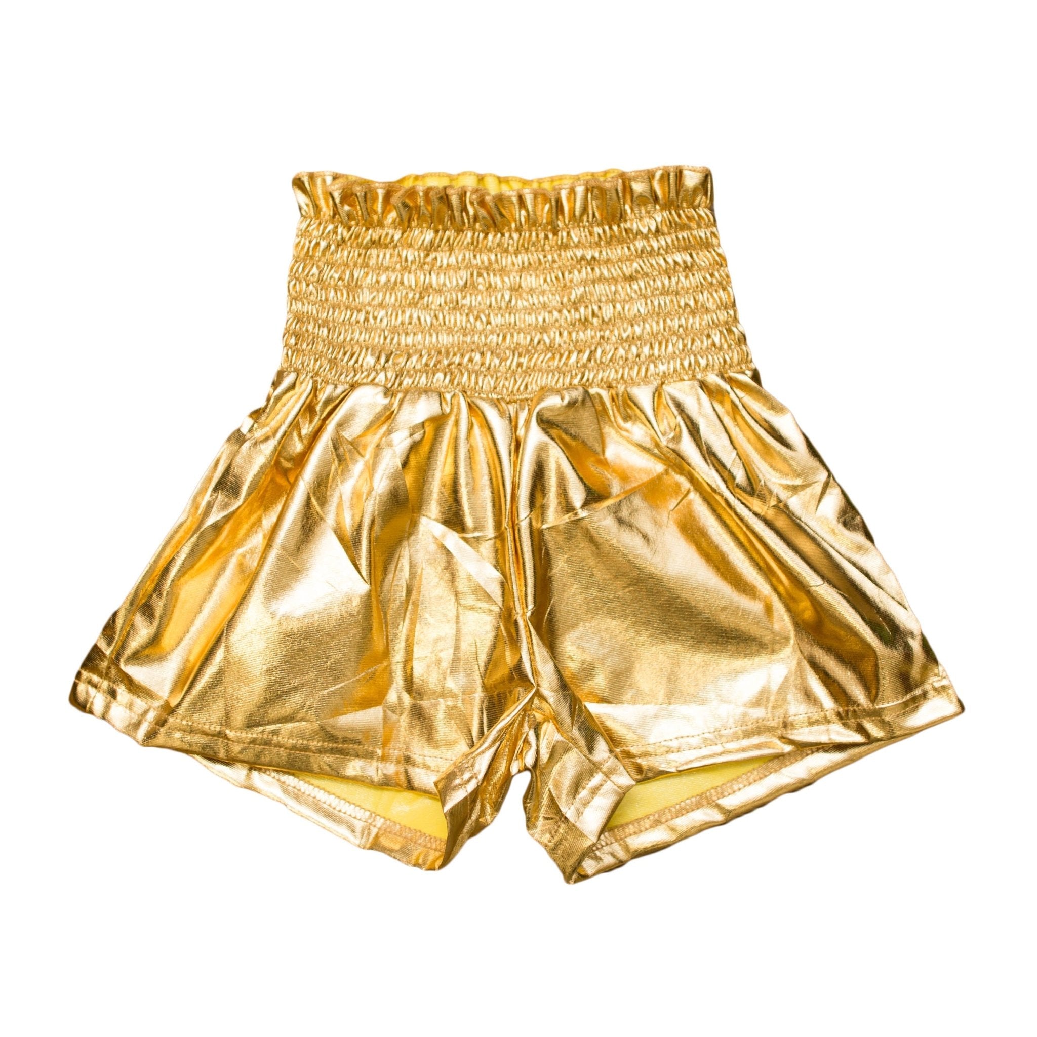 Gold Metallic Adult Swing Shorts - Lolomo!