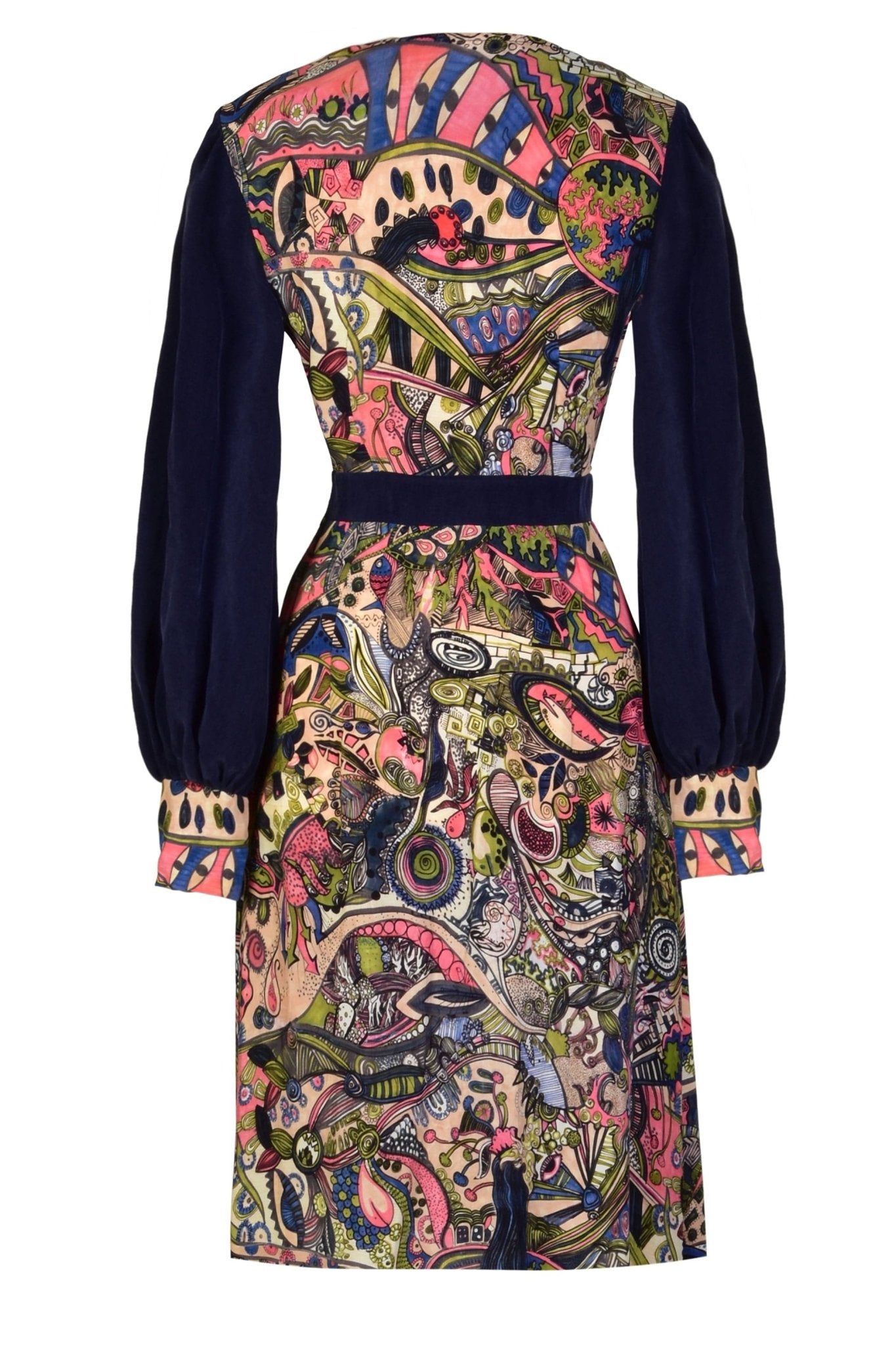 Hand painted Long Sleeve Mini Dress - Lolomo!
