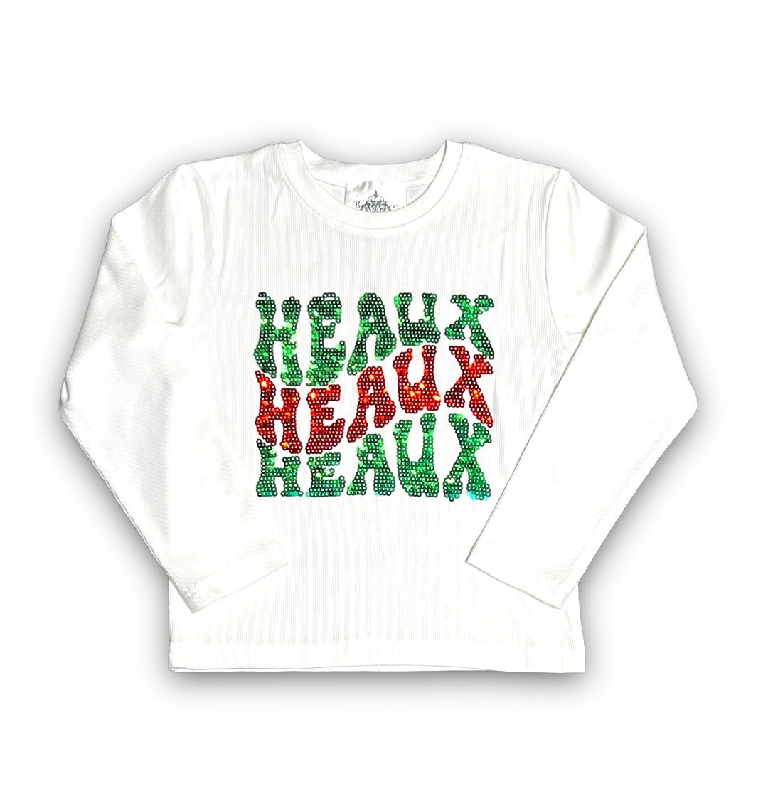 Heaux Heaux Heaux Long Sleeve Sequin Adult Shirt - Lolomo!