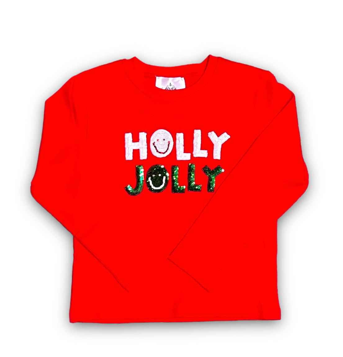 Holly Jolly Long Sleeve Sequin Kid Shirt - Lolomo!