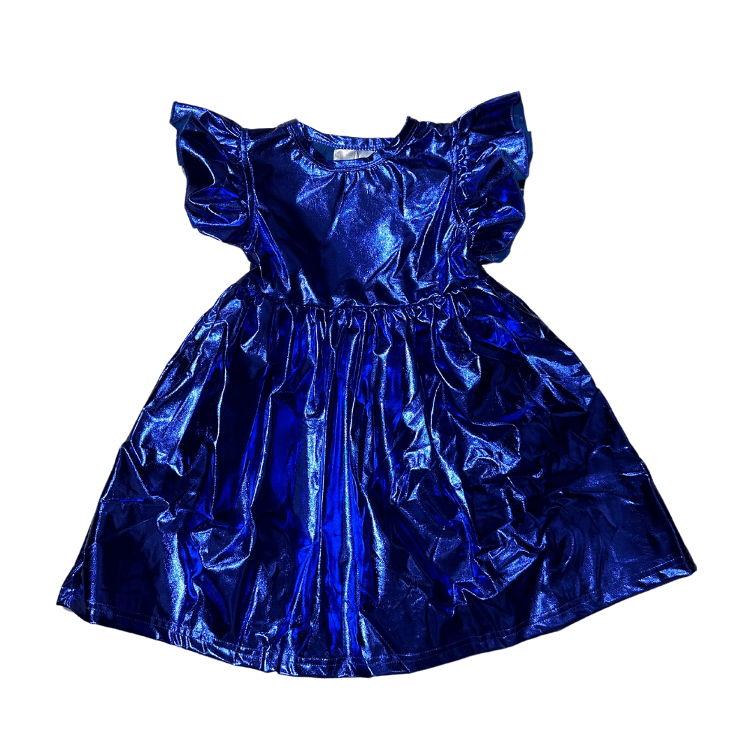 Iridescent Indigo Kid Metallic Dress - Lolomo!