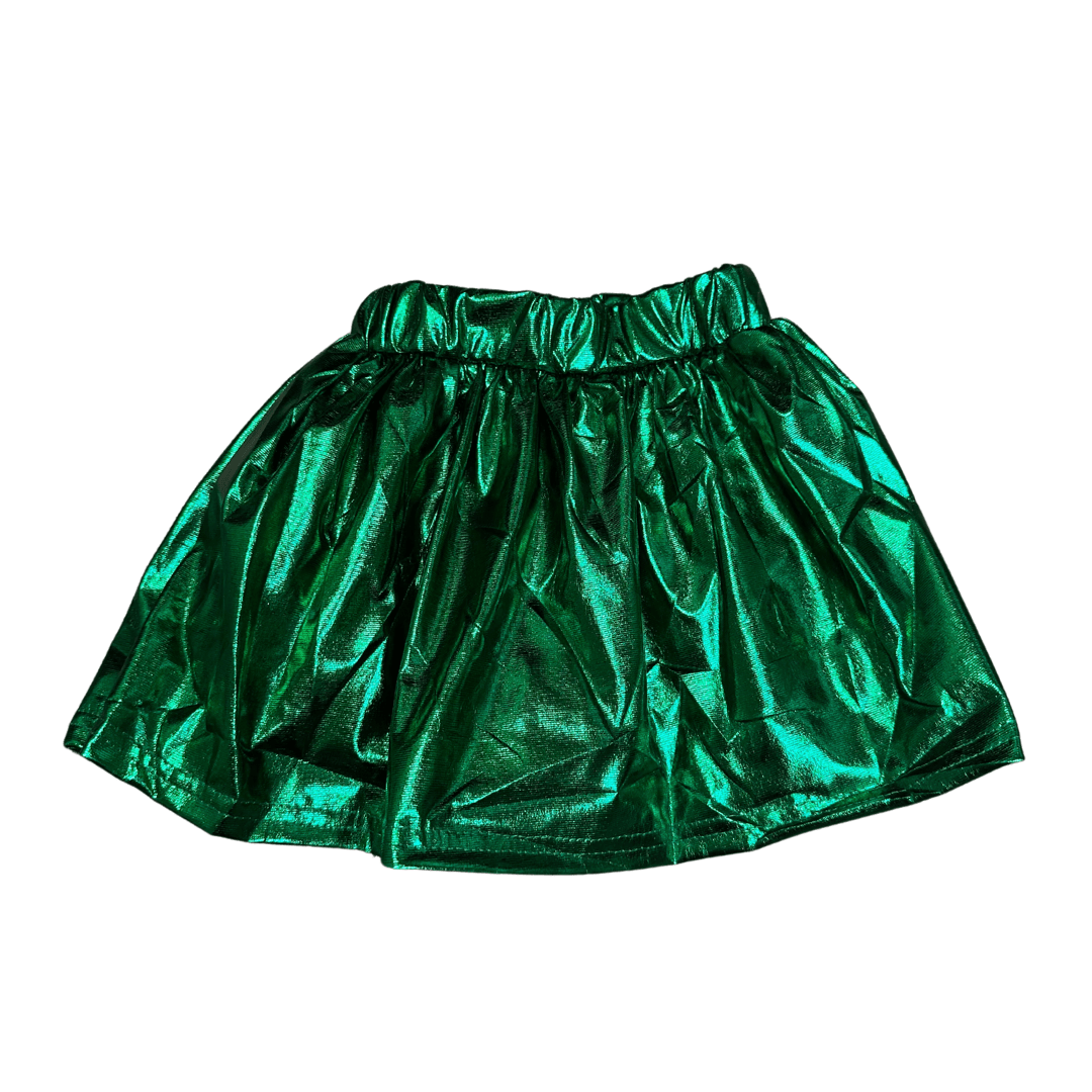 Kelly Green Metallic Kid Skort - Lolomo!