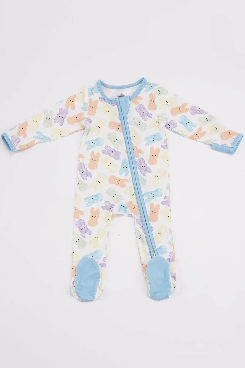 Light Blue Peeps Bamboo Romper - Lolomo!