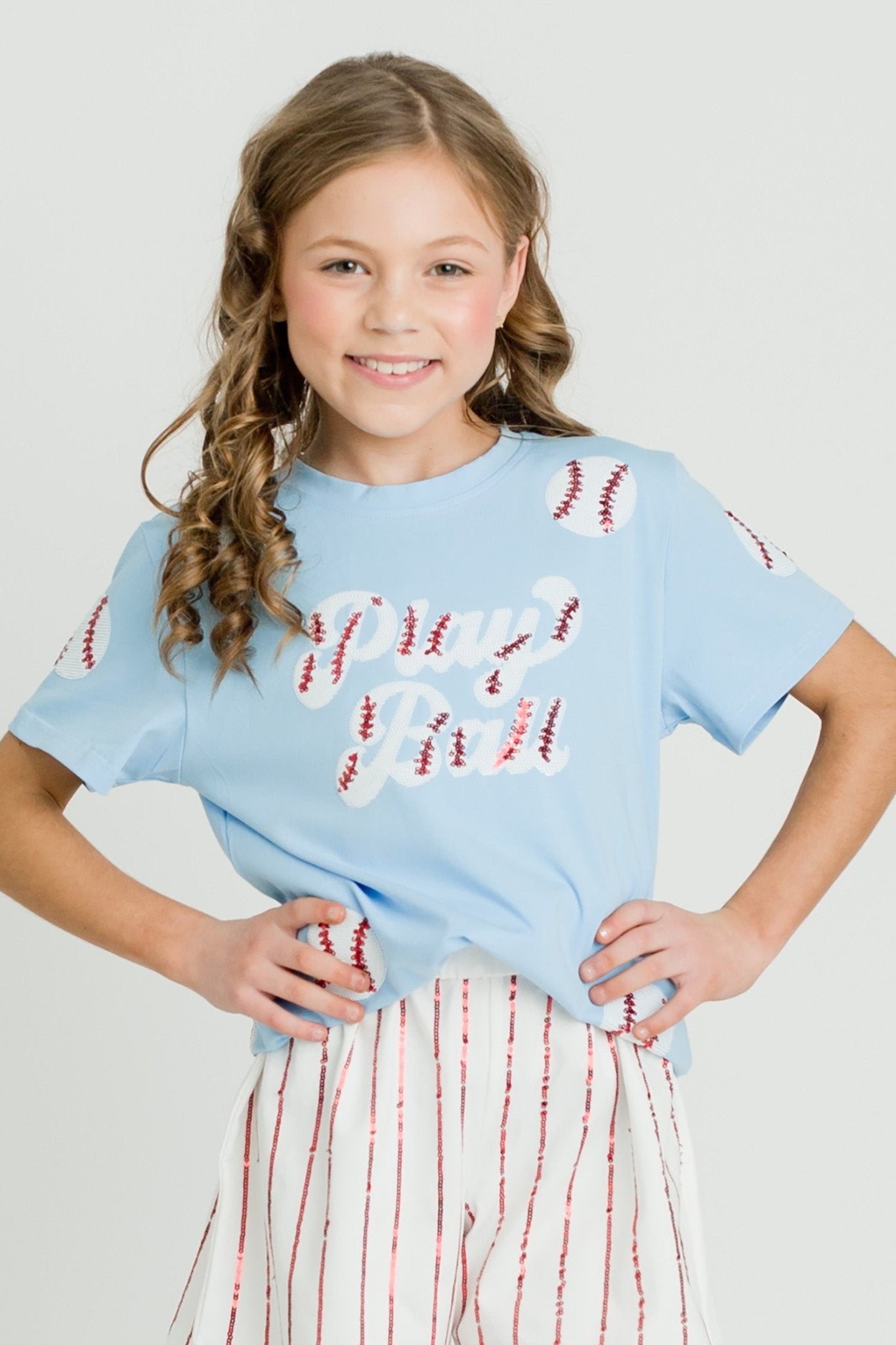 Light Blue Play Ball Kid Shirt - Lolomo!