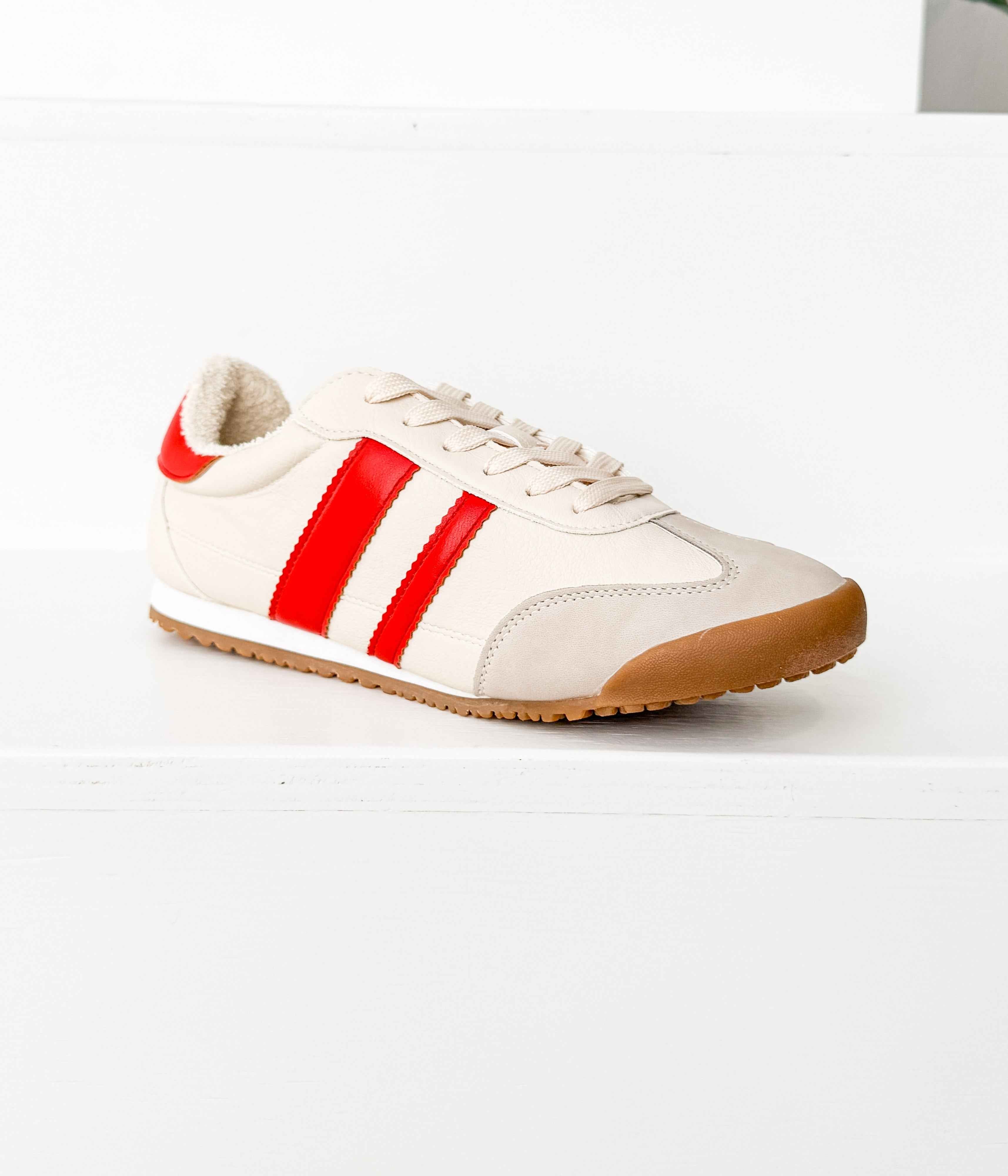 Madrid Sneaker in Beige/Red
