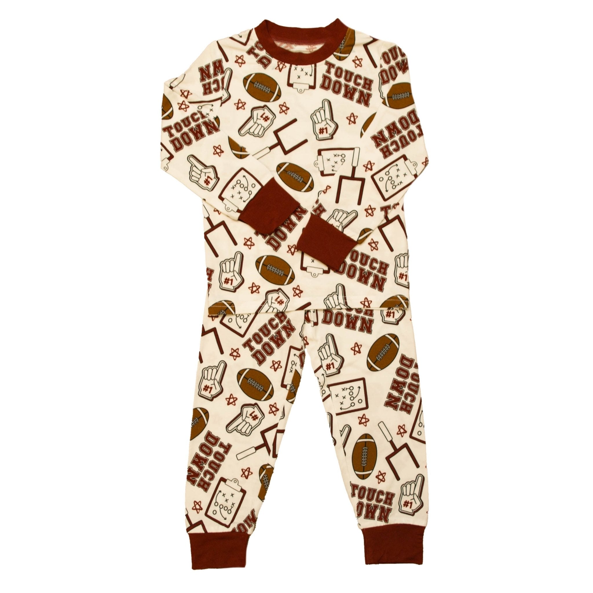 Maroon Touchdown Bamboo Pajamas - Lolomo!