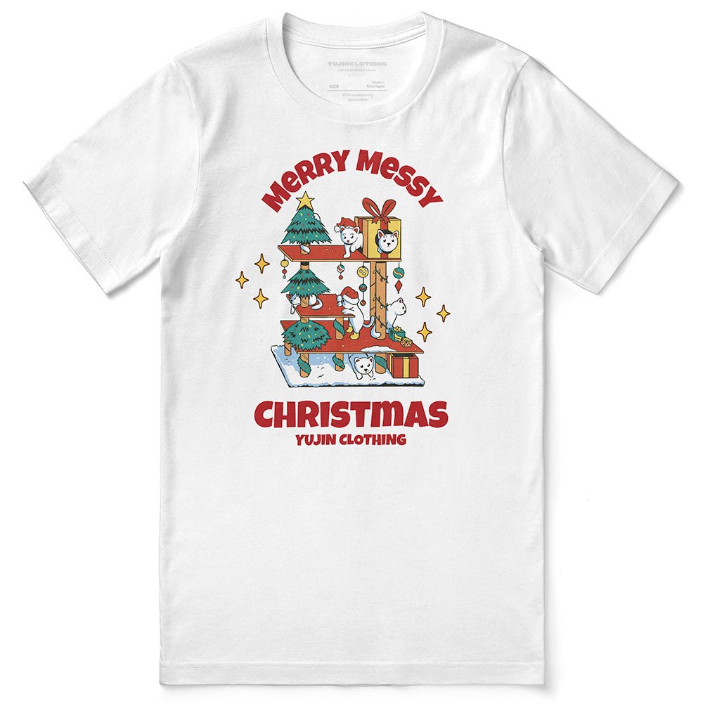 Messy Christmas Cat T-Shirt - Lolomo!
