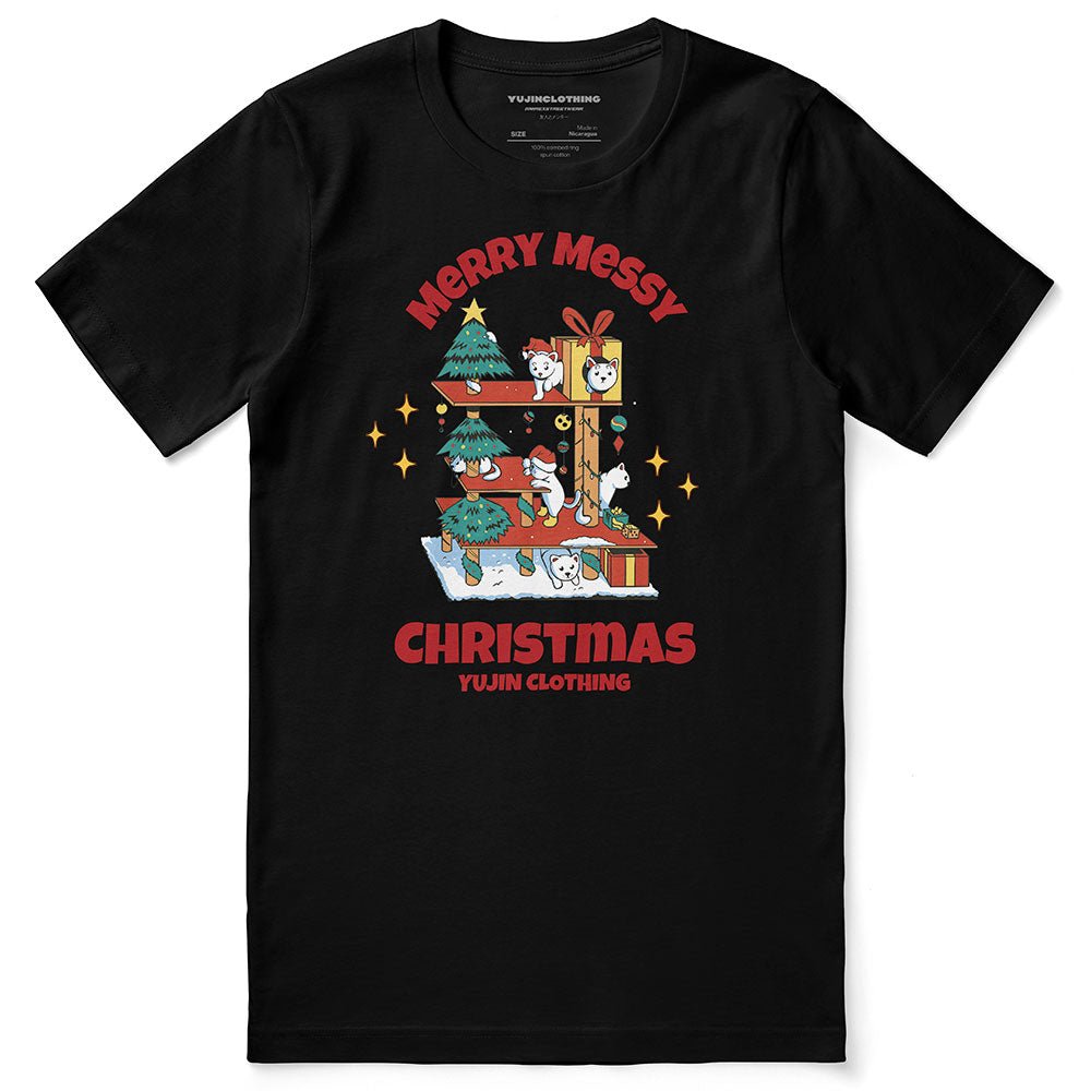 Messy Christmas Cat T-Shirt - Lolomo!