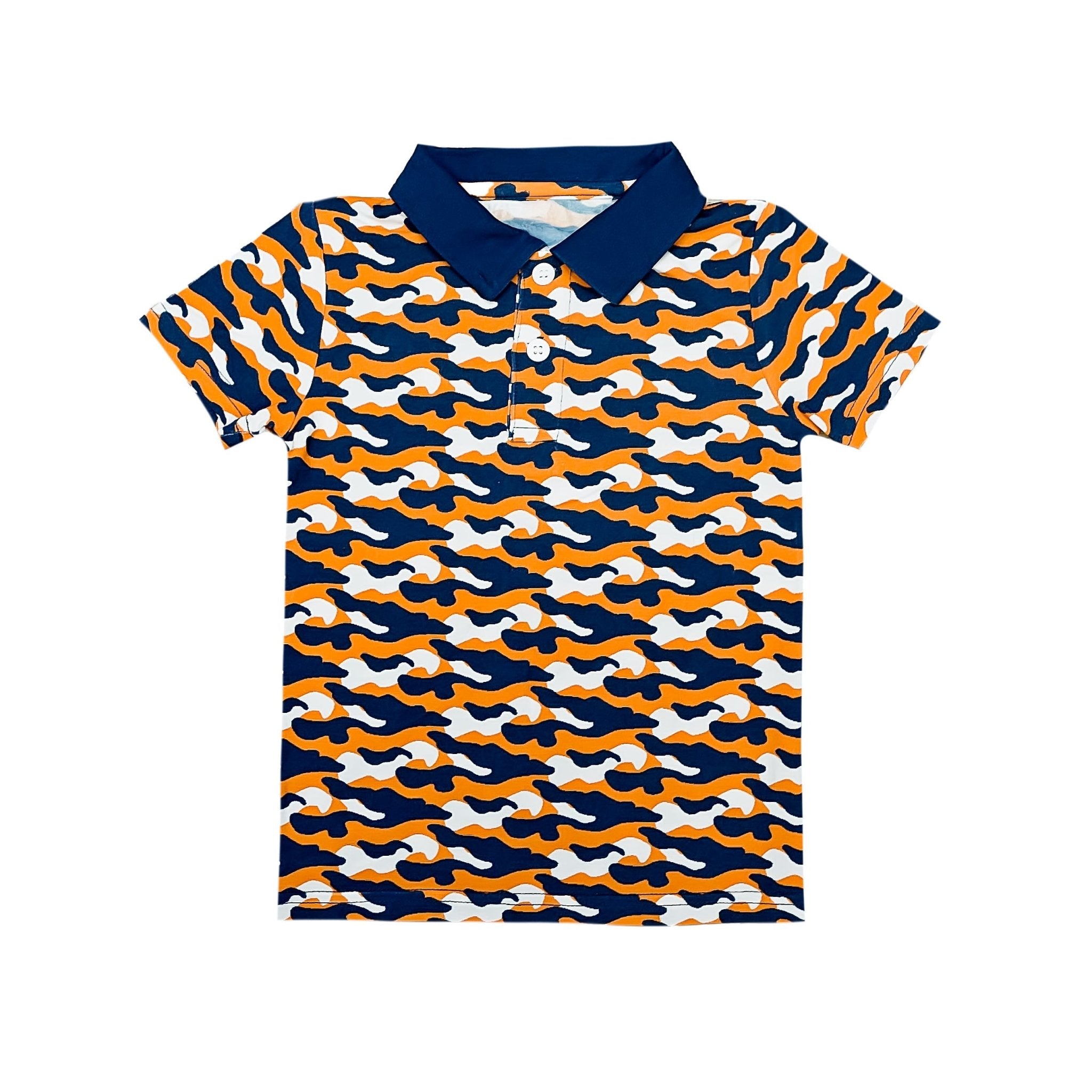 Navy and Orange Camo Polo - Lolomo!