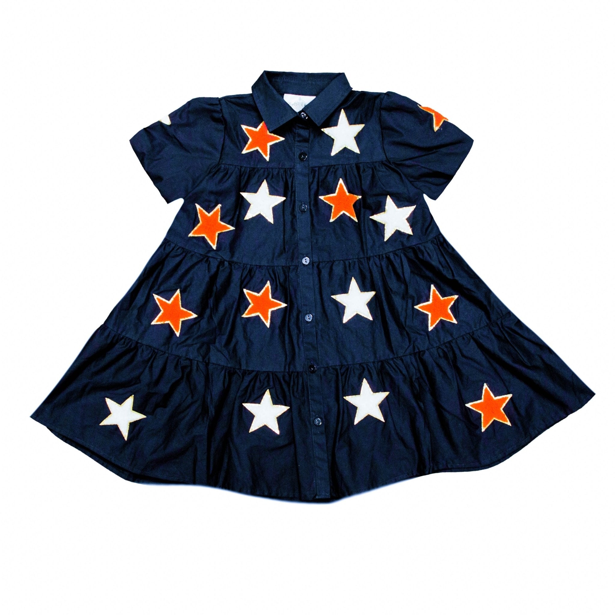 Navy And Orange Star Adult Dress - Lolomo!
