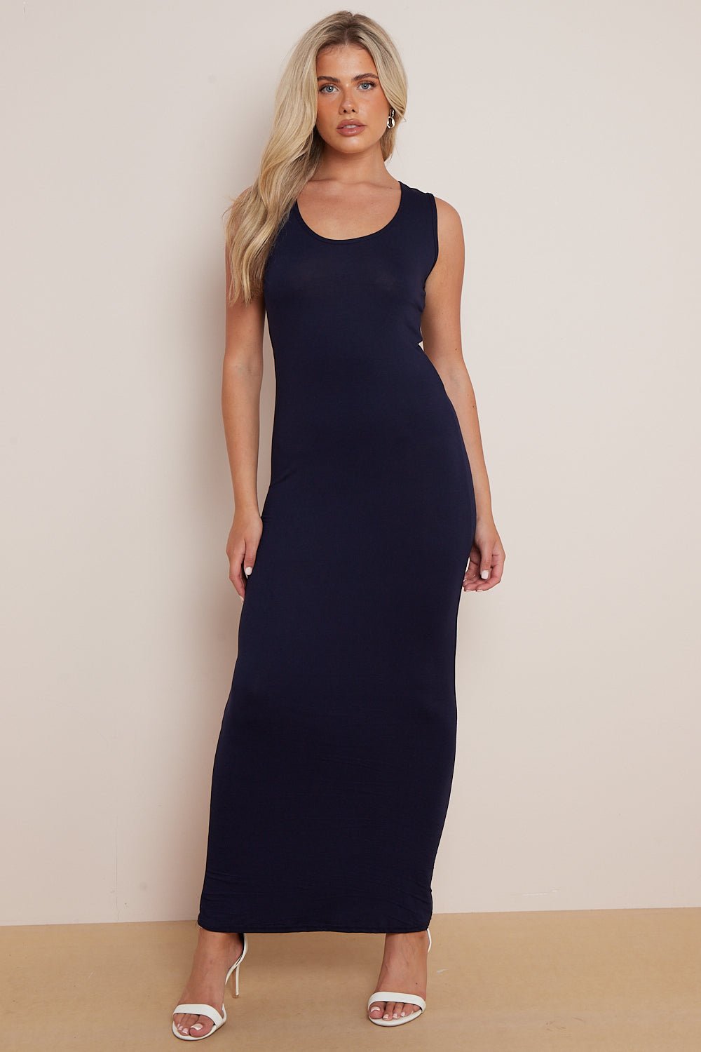 Navy Racerback Maxi Dress - Lolomo!