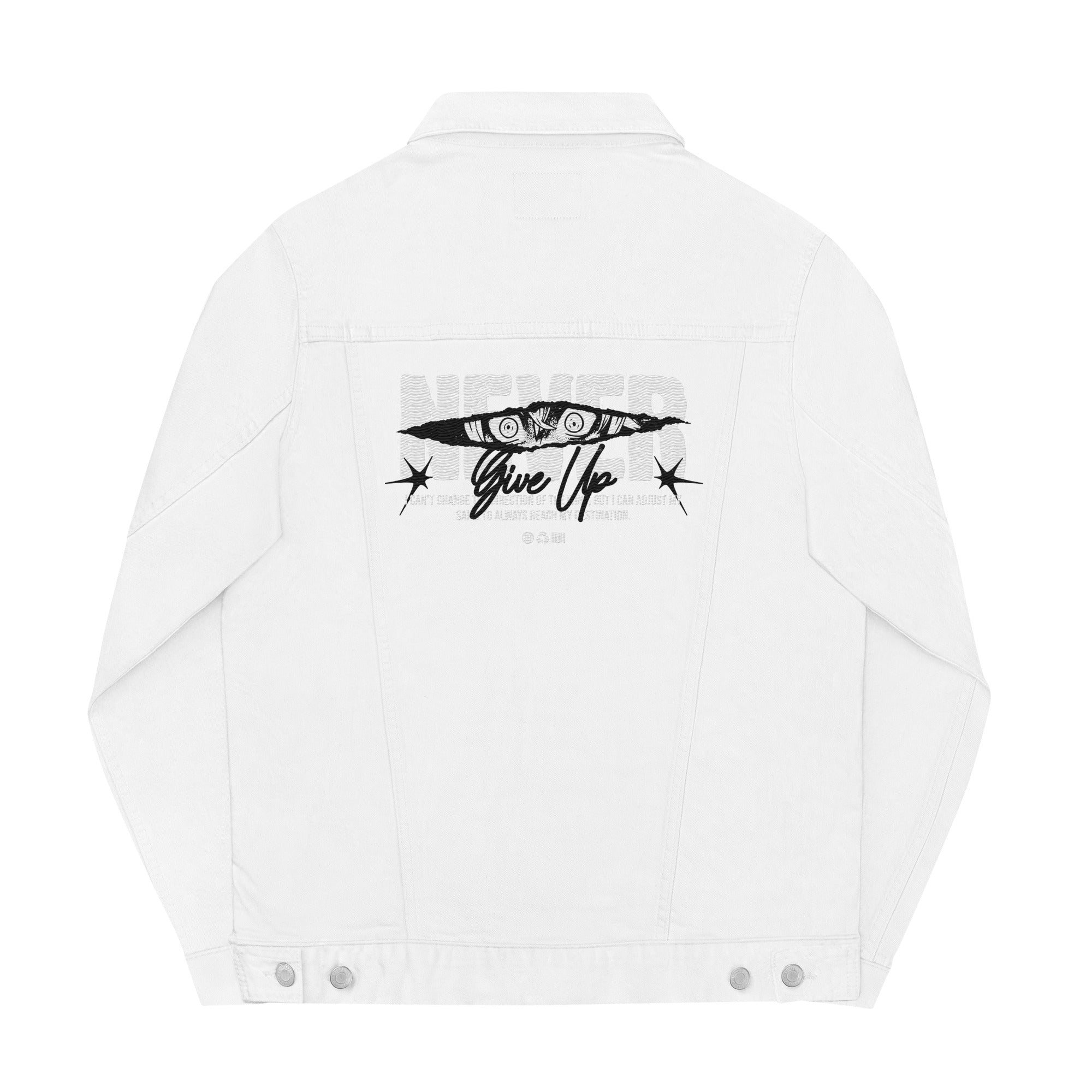 Never Give Up Denim Jacket - Lolomo!