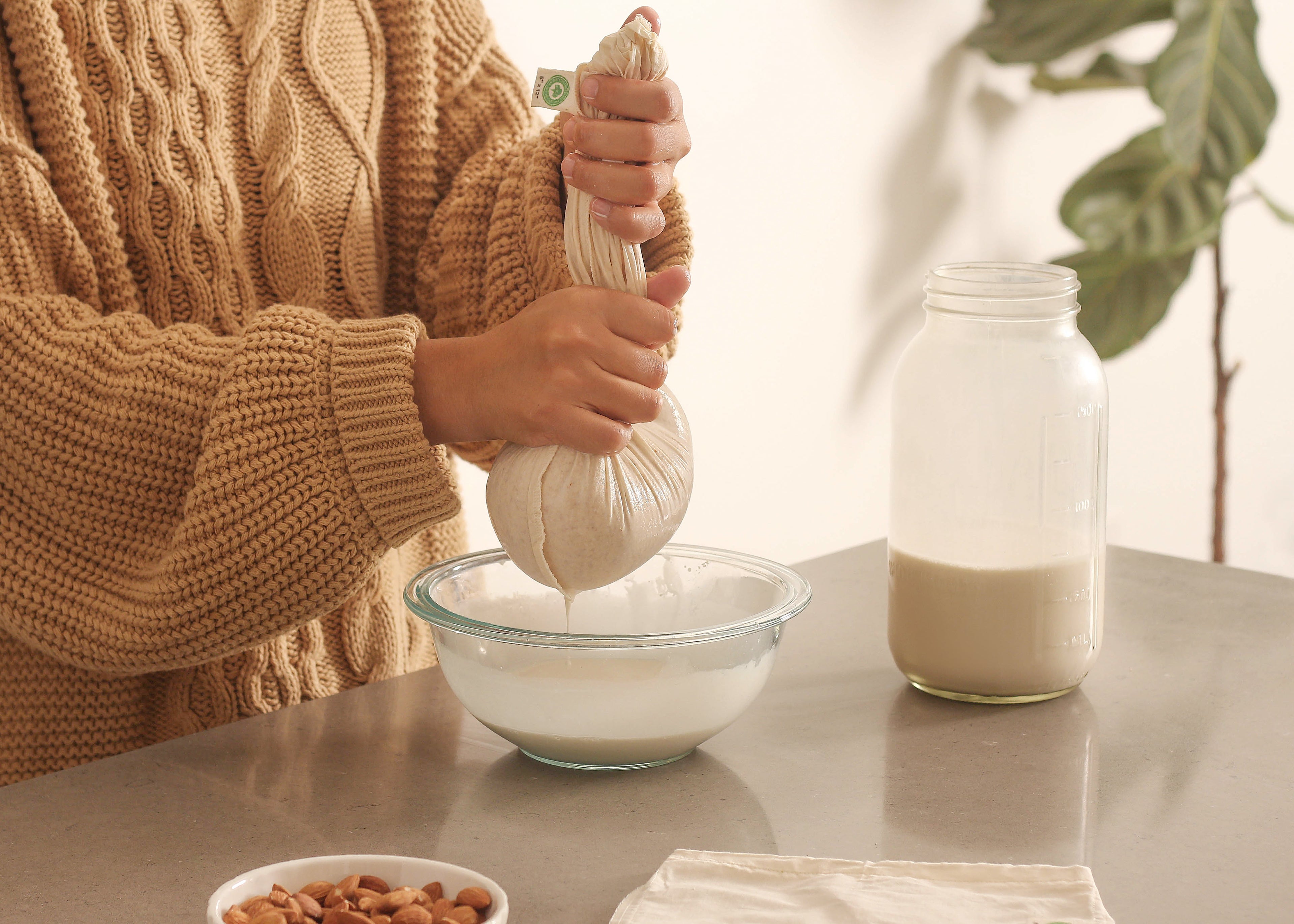 Bolsas de leche de frutos secos