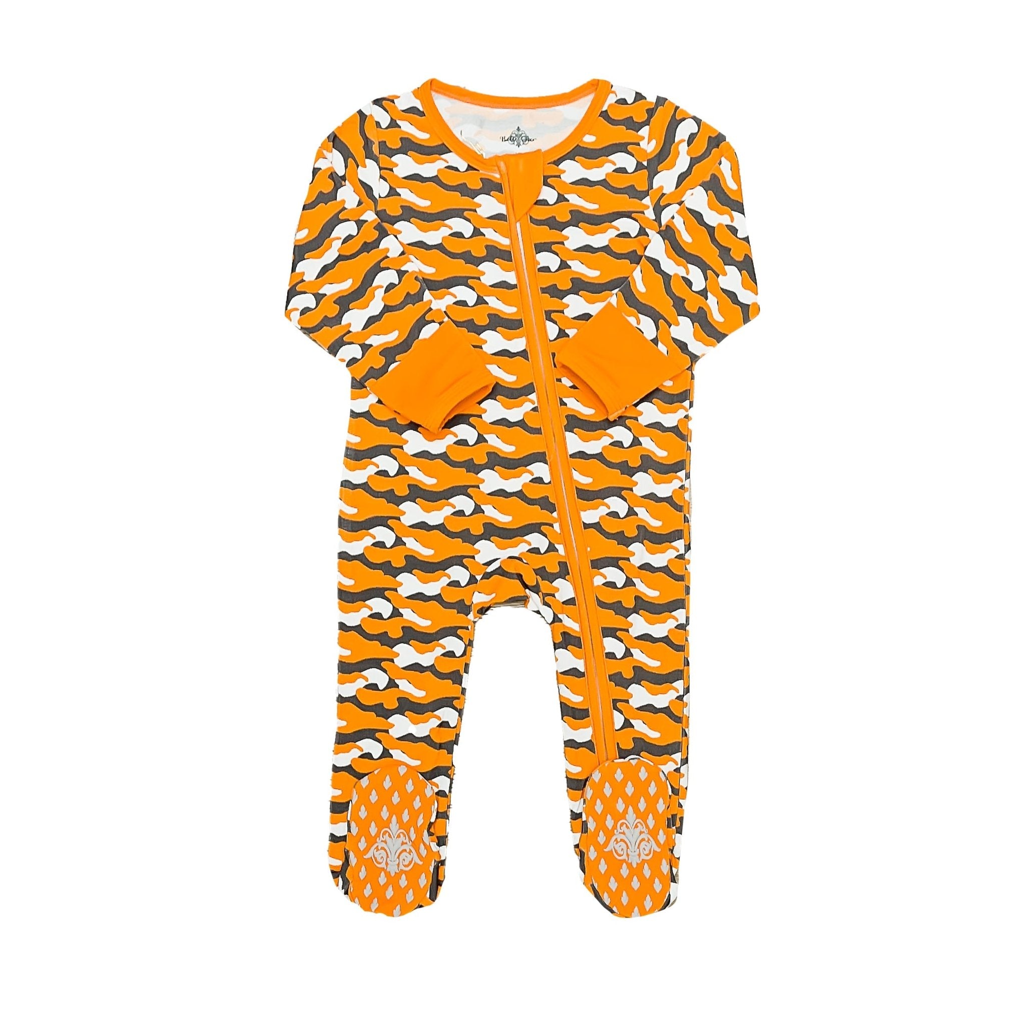Orange Camo Bamboo Romper - Lolomo!