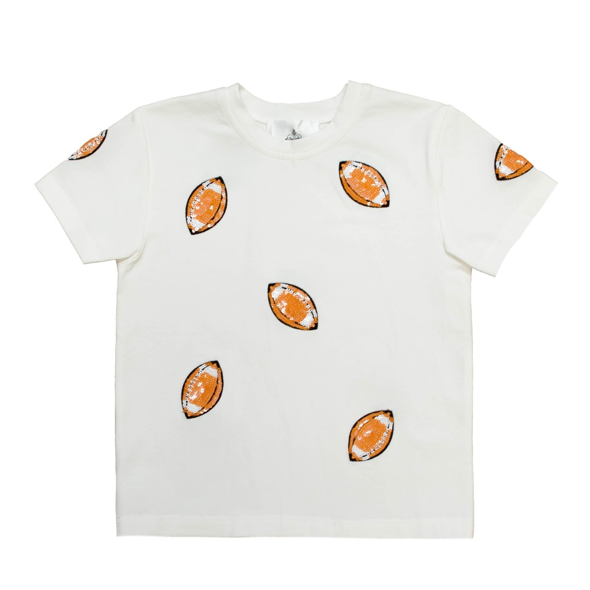 Orange Sequin Football Adult Shirt - Lolomo!