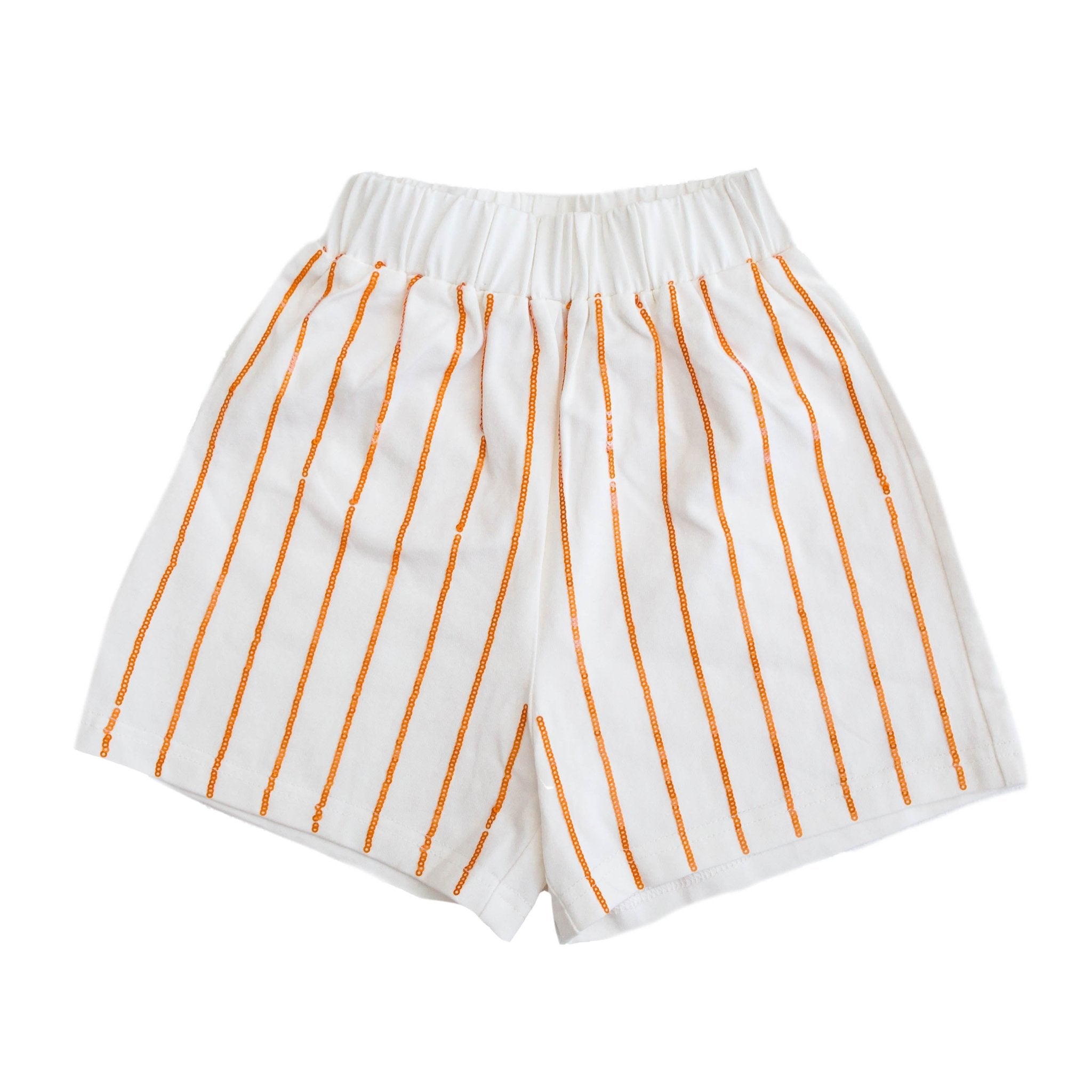 Orange Sequin Striped Adult Shorts - Lolomo!
