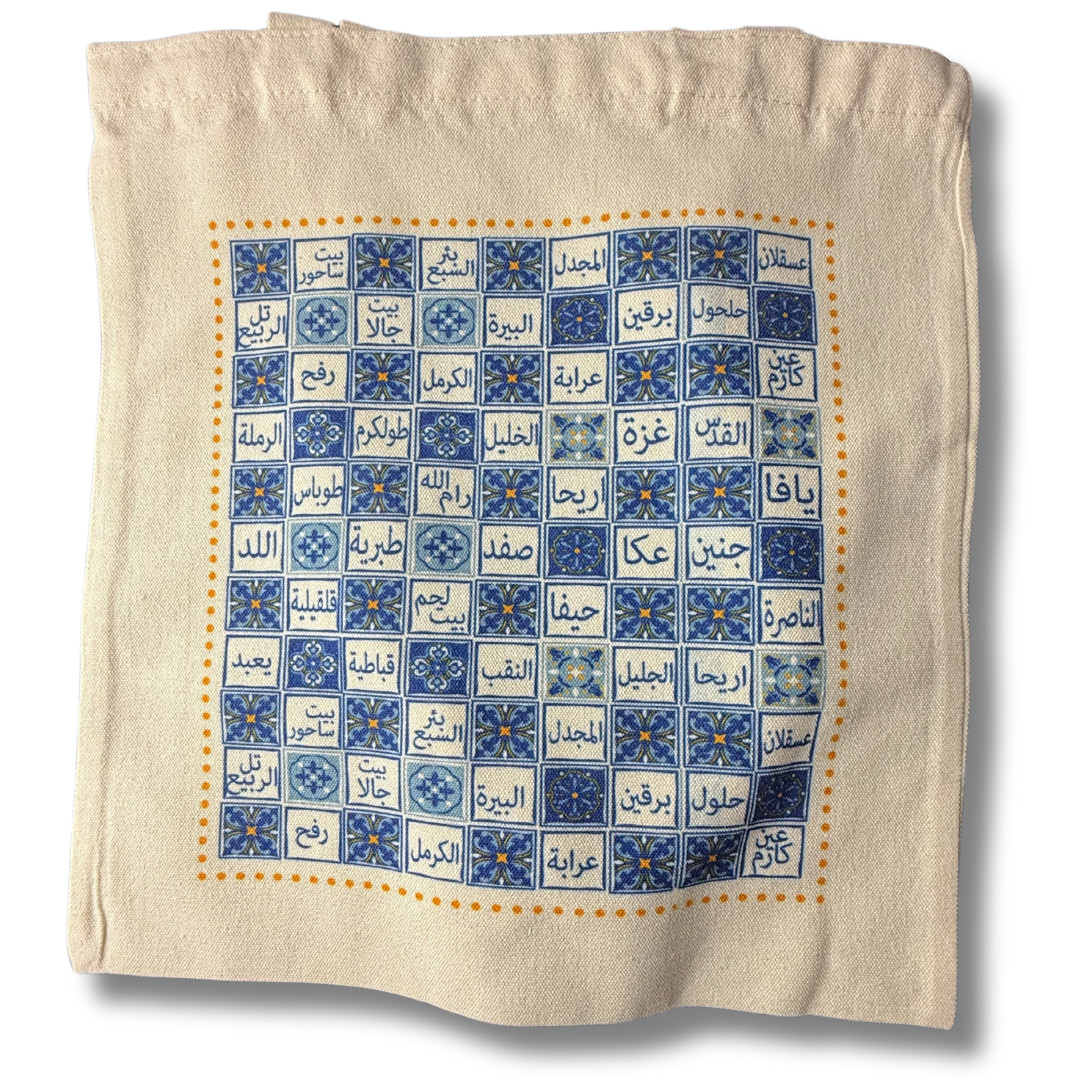 Palestine Tote Bags with Diverse Palestinian Symbols