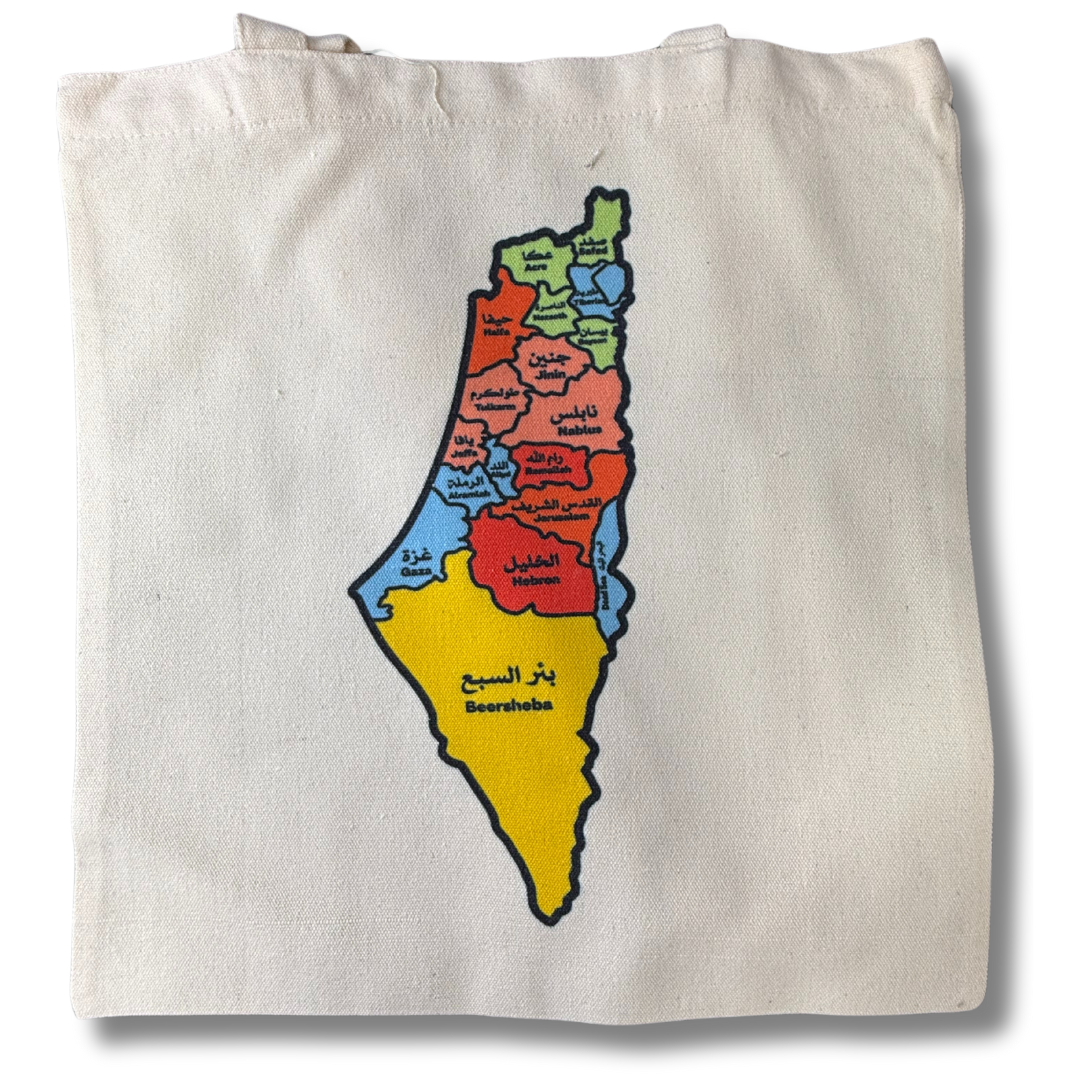 Palestine Tote Bags with Diverse Palestinian Symbols