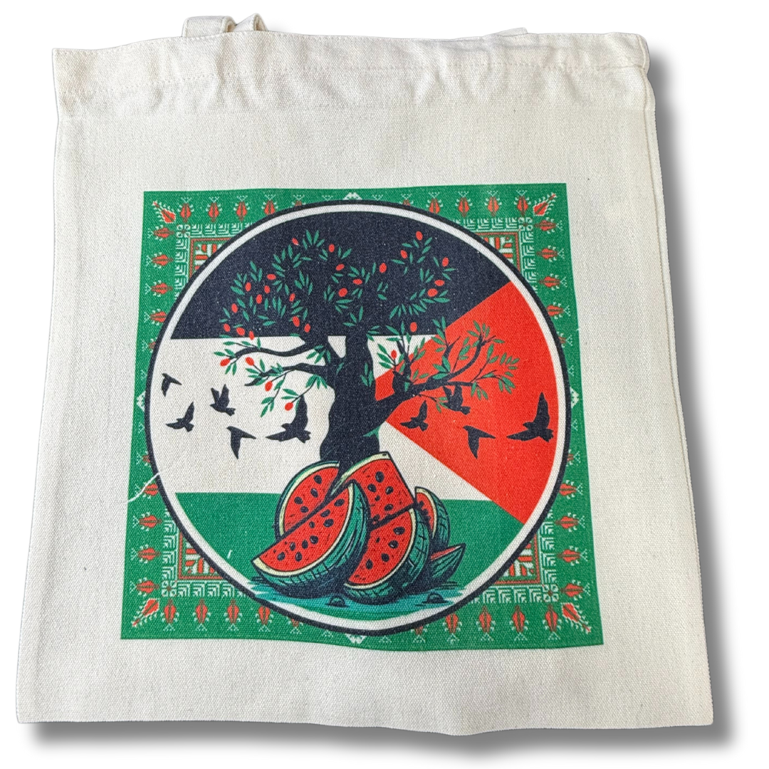 Palestine Tote Bags with Diverse Palestinian Symbols