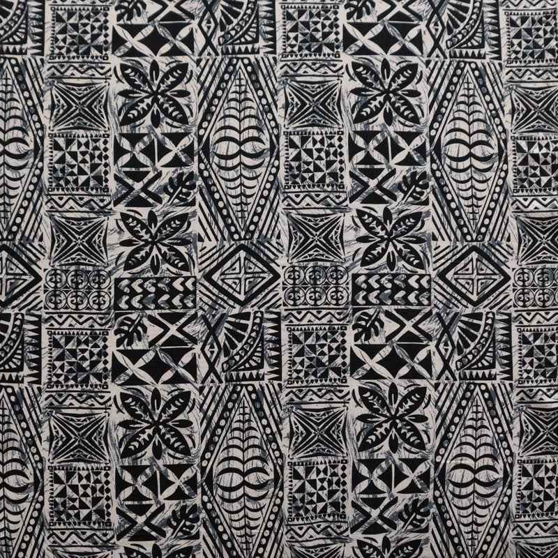 Traditional Tongan Geometric design Peachskin Fabric | Islands Fabric