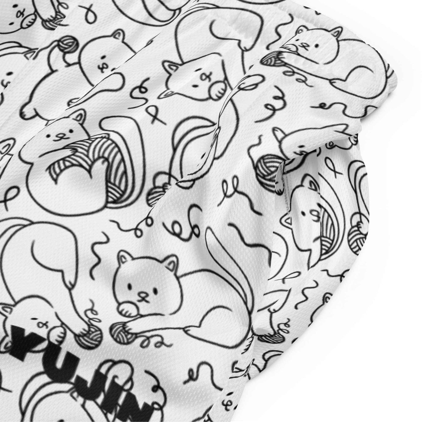 Playful Cat Mesh Shorts