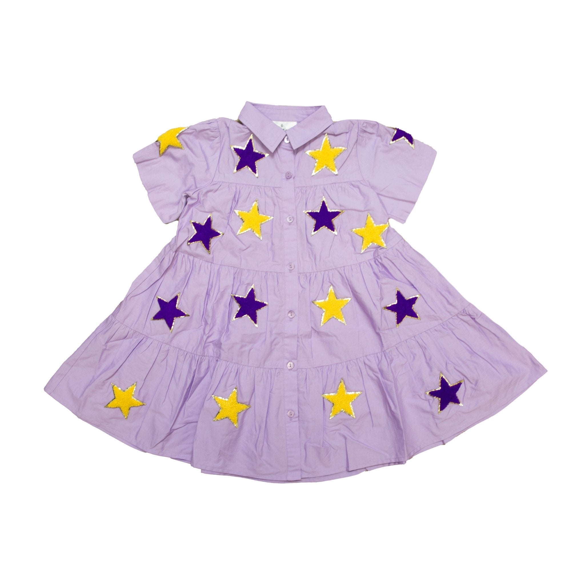 Purple and Yellow Star Adult Dress - Lolomo!
