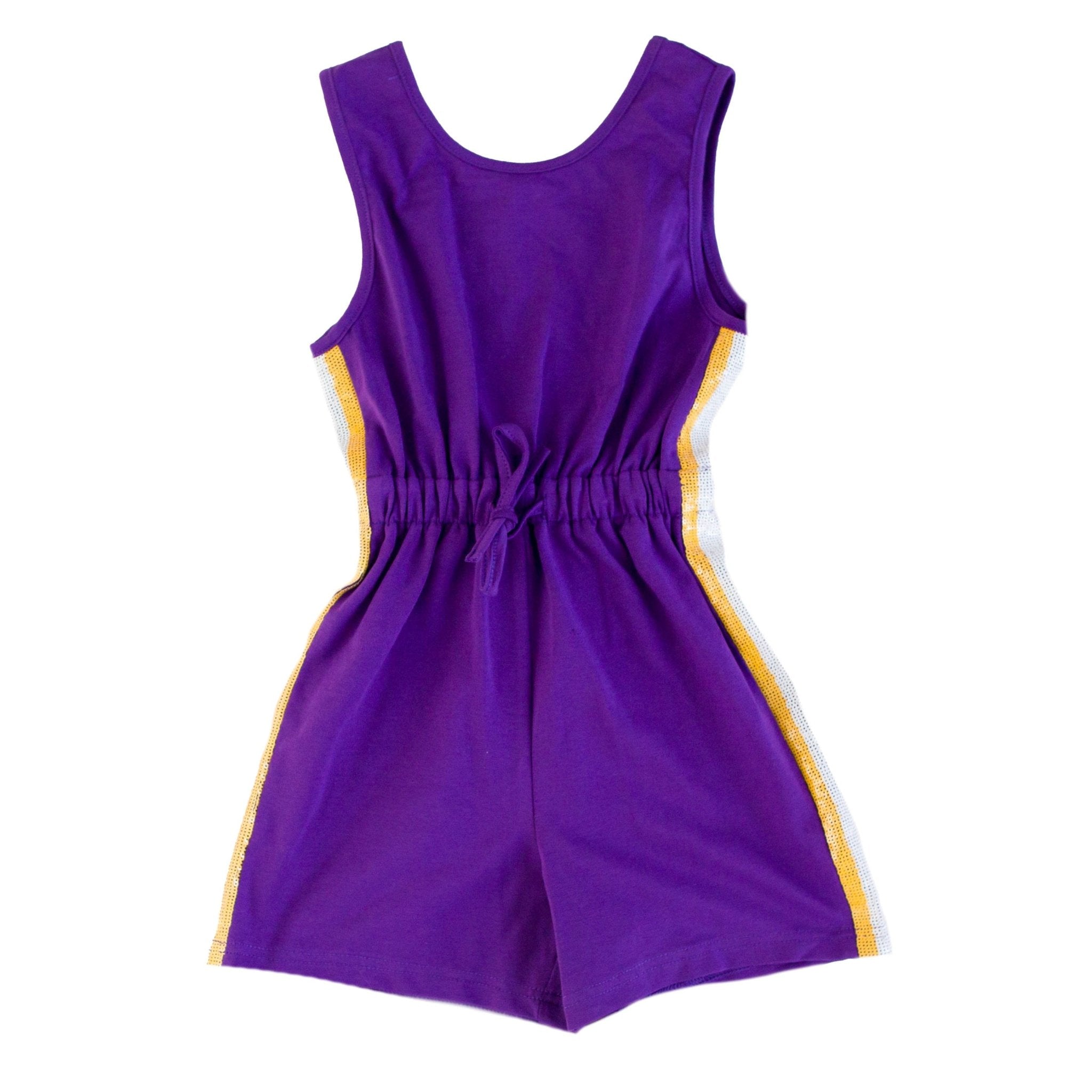 Purple And Yellow Striped Kid Romper - Lolomo!